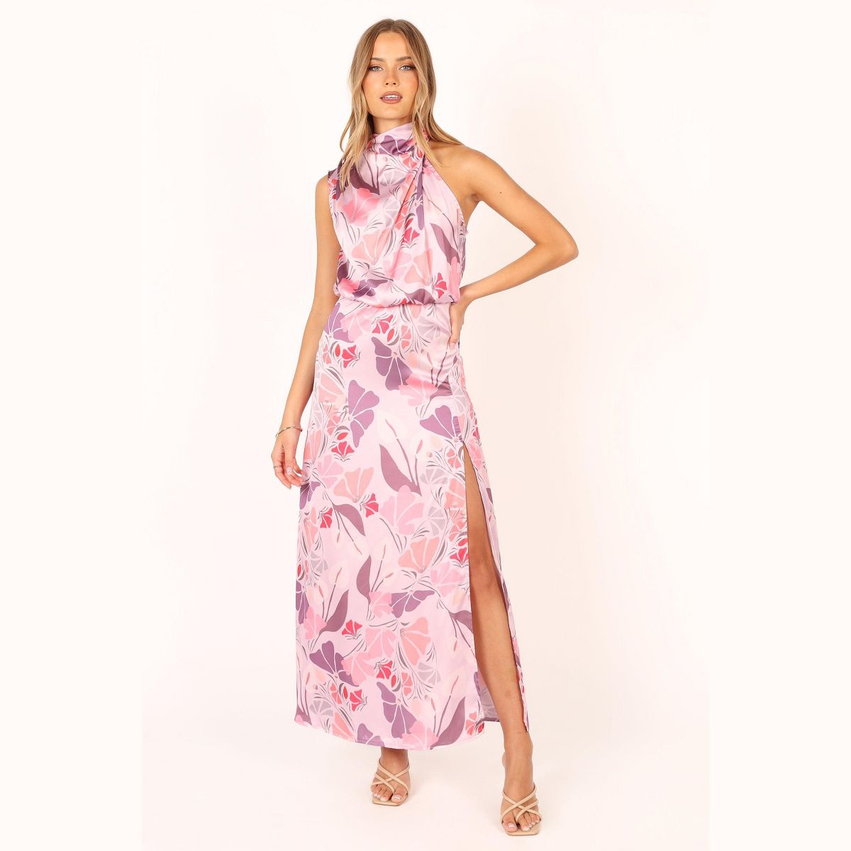 Petal and Pup Women's Amelia Halterneck Maxi Dress - Pink Floral M