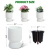 14.2"Tall Planters Set of 2, Plant Pots, Self Watering Pots for Indoor Plants, Flower Pots with Built-in Drainage and a Water Level Monitor, for Patio - 2 of 4