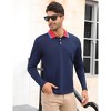 Men's Long Sleeve Polo Shirts Regular Fit Collared T-Shirt Casual Workout Golf Shirts - 3 of 4