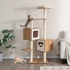 Costway 64.5'' Multi-layer Wooden Cat Tree Indoor Tower Activity Play Center Cat House - image 3 of 4