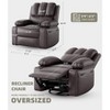 Oversized Recliner Chairs with Heat and Massage - 360° Swivel Lazy Recliner Chair for Adults- Manual Rocking Chair with Cup Holder for Living Rooms - 3 of 4