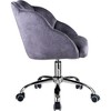 Simple Relax Office Chair in Dark Gray Velvet and Chrome - 3 of 4