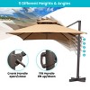 Pellebant 10FTx 12.5FT Patio Cantilever Umbrella with Base Double Top UV30+ High-strength Aluminum Pole with 360°Rotation 5 Heights Adjustable - 4 of 4