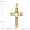 Black Bow Jewelry Men's 14k Yellow Gold Polished 2D Flanched Cross Pendant, 24 x 46mm - 4 of 4