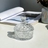 Slickblue Vintage Embossed Glass Jar with Lid, Clear Carved Storage Canister, Decorative Style, 2 Sizes - 2 of 4