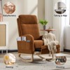 KTMBDW Rocking Chair Nursery, Teddy Upholstered Glider Rocker with High Backrest,Reading Chair Modern Rocking Accent Chairs for Living Room, Bedroom - 4 of 4