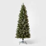 7.5' Pre-Lit Slim Virginia Pine Artificial Christmas Tree Clear Lights - Wondershop™