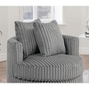 Corduroy Swivel Accent Chair with Rounded Base and Throw Pillows Included for Living Room - 3 of 4