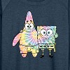 Women's - SpongeBob SquarePants - SpongeBob and Patrick Tie Dye Lightweight French Terry Wide Neck Long Sleeve Shirt - 2 of 4
