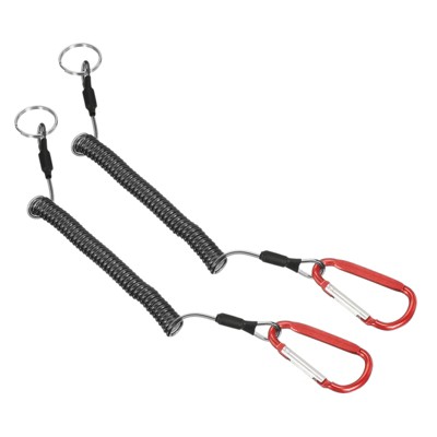 Unique Bargains Retractable Flexible Waterproof Rustproof Lanyard Safety Cord Spiral Lanyard 2 Pcs