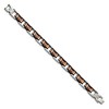 Black Bow Jewelry Men's Stainless Steel Black and Orange Rubber Bracelet - 8.5 Inch - 2 of 4
