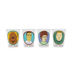 Silver Buffalo King Of The Hill Family Portraits 2-Ounce Mini Shot Glasses | Set of 4 - 1 of 4