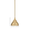 Toltec Lighting Stem 1 - Light Pendant in  New Aged Brass with 7" New Age Brass Double Bubble Metal Shade Shade - 2 of 2