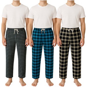 Men's 3 Pack Plaid Flannel Pajama Pants | Cozy, Comfortable & Classic - 1 of 4
