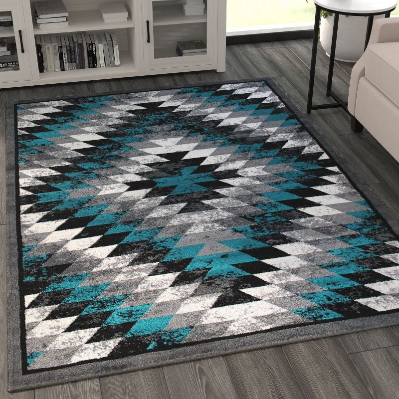 Masada Rugs Stephanie Collection Area Rug with Distressed Southwest Native American Design 1106, 4 of 7