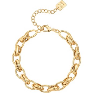 18k Gold Plated Personalized Chunky Cuban Oval Link Chain Bracelets for Men Toggle Rope Bracelet Jewelry for Women - 1 of 4