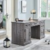 SinCiDo 58" Farmhouse Executive Desk, Embossed Texture Computer Desk with Drawers & Cabinet, Writing Table for Home Office - 3 of 4