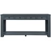 YOOCOZZ Solid Wood Rustic Chic Console Table with Bottom Shelf and Storage Drawers - 2 of 4