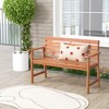 Costway Patio Solid wood Bench Wood 2-Seat Chair with Slatted Seat & Inclined Backrest - 4 of 4