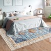 5x7 Traditional Vintage Floral Print Area Rug Living Room Rug Washable Rug Stain Resistant Indoor Carpet Non Slip Soft Carpet Low Pile Area Rug - 4 of 4