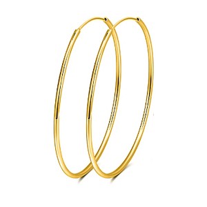 Hoop Earrings for Women 50mm Classic Thin Gold Sterling Silver Womens Ginger Lyne Collection - 1 of 4