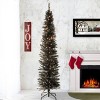 6ft National Christmas Tree Company Black Tinsel Artificial Pencil Christmas Tree 150ct Clear: Indoor Slim with Stand - 3 of 3