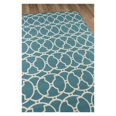Verdana Blue Rectangular Easy-Care Outdoor Rug
