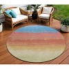 Coral And Blue Ombre Washable Indoor Outdoor Area Rug - 2 of 4