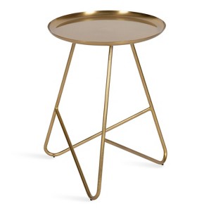 Kate and Laurel Birgit Round Metal Side Table, 16x16x21, Gold - 1 of 4