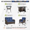 5 Piece Outdoor Patio Furniture Set with 50000BTU Propane Fire Pit Table, Deep Seating Wicker Rocker Chairs and Loveseat Glider Patio Conversation Set - 3 of 4