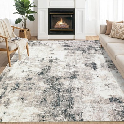 Machine Washable Area Rugs 8×10 Modern Abstract Living Room Rug, Soft Low Pile Indoor Carpet with Non-slip Backing, Stain Resistant Contemporary