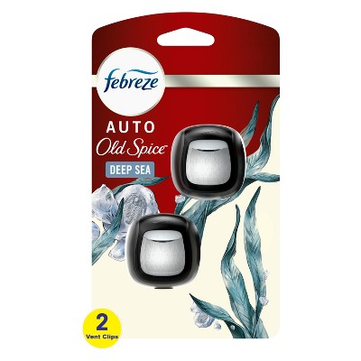 Febreze AUTO Air Freshener Vent Clip Deep Sea Scent, .07 oz. Car Vent Clip, Pack of 2