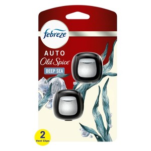 Febreze AUTO Air Freshener Vent Clip Deep Sea Scent, .07 oz. Car Vent Clip, Pack of 2 - 1 of 4