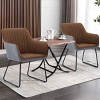 1-Piece Dining Room Armchair,Upholstered Teddy Velvet Round Back Dining Room Chair,Cushioned Office Kitchen Armrest Chairs-Cuddlewood - image 3 of 4