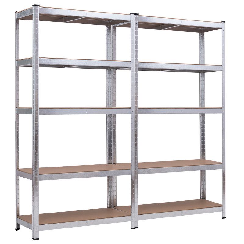 Costway 2 PC 71'' Heavy Duty Storage Shelf Steel Metal Garage Rack 5 Level Adjustable Shelves, 1 of 9