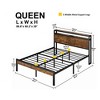 ALEXOUN Bed Frame Industrial Metal Platform Bed,with2-Tier Storage Headboard and Footboard & Under Bed Storage,No Box Spring Needed,Brown - 3 of 4