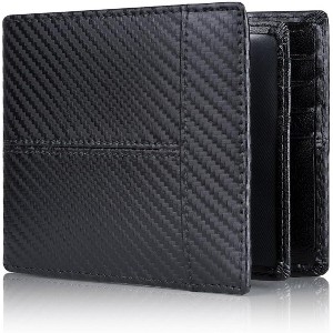 Paaaawaters Leather Wallet for Mens Genuine Leather RFID Blocking Bifold Wallets with 1 ID Window 15 Card Slots - 1 of 4