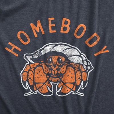 Мужские футболки Crazy Dog T-Shirts, Inc. Mens Homebody T Shirt Funny Sarcastic Crab Shell Joke Tee for Guys - Crazy Dog Men's T Shirt for Animal Lovers Navy M — фото 2