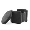 CAVINAS Round Loop Yarn Storage Ottoman Bench with Wood Legs,Upholstered Storage Ottoman,Storage Benches for Living Room,Bedroom - 4 of 4