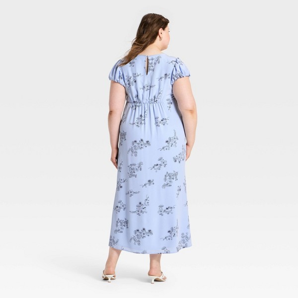 Vestido Largo Floral de Manga Corta con Efecto Globos para Mujer - A New Day™ 4