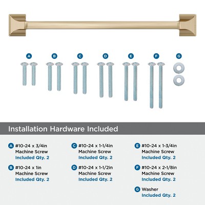 Golden Champagne 12-Inch Modern Appliance Pull with Mounting Hardware