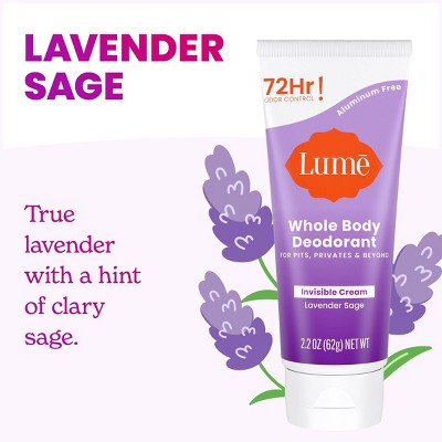 Lume Whole Body Women&#8217;s Deodorant - Invisible Cream Tube - Aluminum Free - Lavender Sage Scent - 2.2oz_6