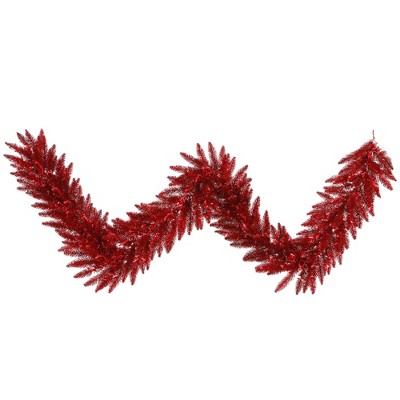 Vickerman Tinsel Red Artificial Christmas Garland : Target