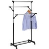 Kings Brand Furniture - 3-Rod Adjustable Garment Rack - Rolling Clothes Organizer, Black/Chrome - 4 of 4
