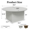 Dyonery Round Coffee Table,35-Inch Engineered Wood Coffee Table for Living Room, Center Low Cocktail Tea Table，White - 2 of 4
