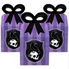 Big Dot of Happiness Goth Girl Bow Boxes, Black and Purple Halloween or Gothic Birthday Party Square Favor Gift Boxes - Set of 12 - 2 of 4