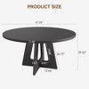 Round Dining Table - 47-Inch Rustic  Farmhouse Table for 4, Wooden Pedestal Base for Home Dining Room or Living Room (No Chairs Included) - 2 of 4