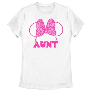 Women's Minnie Mouse Aunt Ears Leopard T-Shirt - 1 of 4