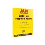 JAM Paper Smooth Colored Paper 24 lbs. 8.5 x 11 Yellow Recycled 50 Sheets/Pack (103945A)