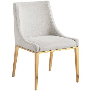Meridian Furniture,Haines Beige Linen Textured Polyester Fabric Dining Chair - 1 of 4